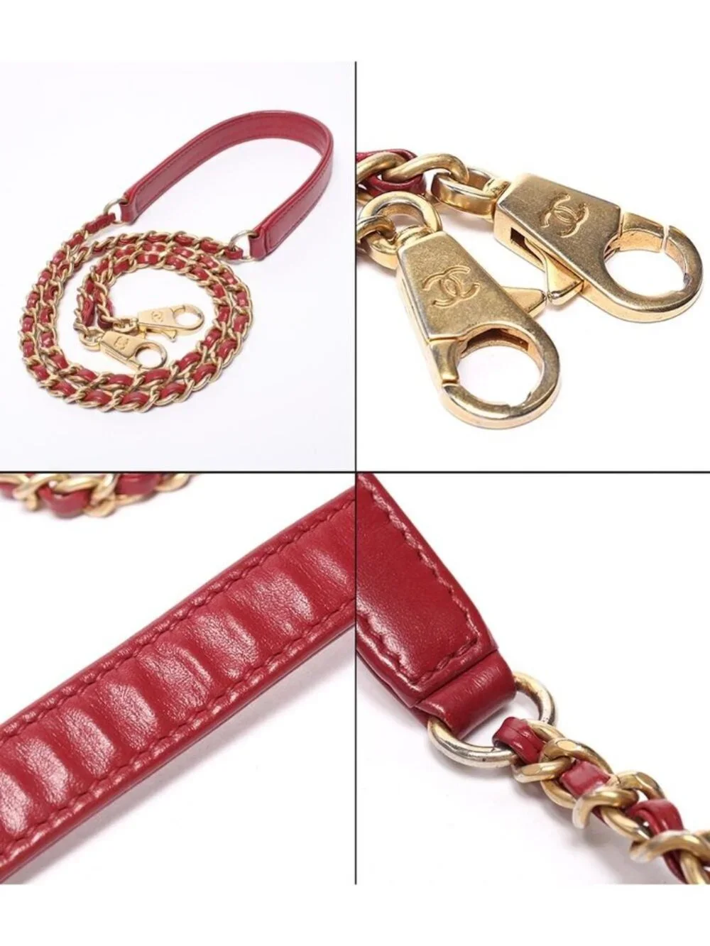 Chanel 2-Way Shoulder Bag Gold Stitch Chez Blanc Top Handle Flap Coco